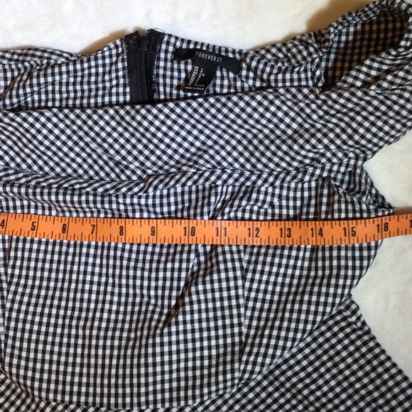 Forever 21 black and White Checkered Print Off the shoulder Dress - Picture 5 of 12